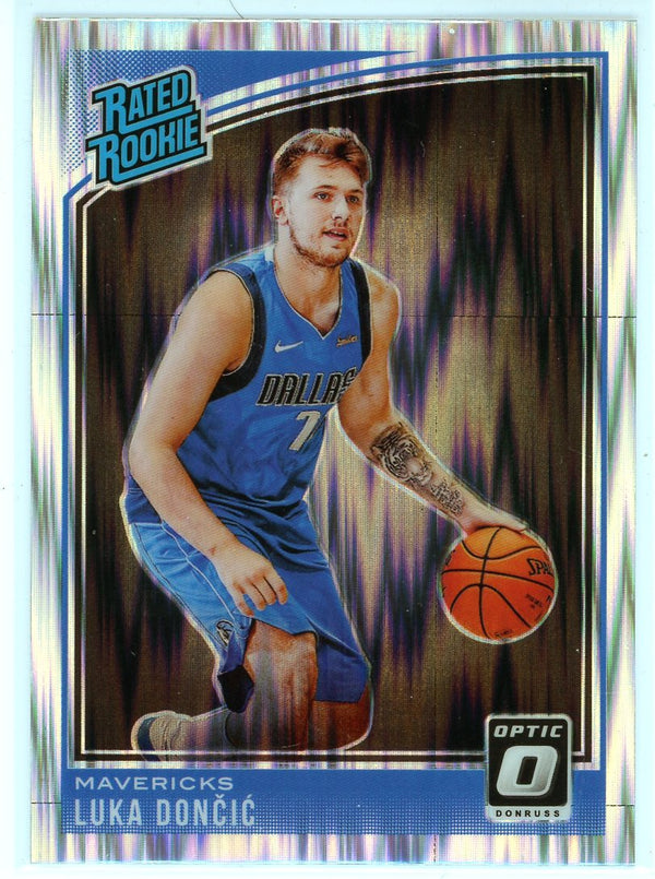 Luka Doncic 2018-19 Panini Donruss Optic Rated Rookie Shock Prizm Card #177