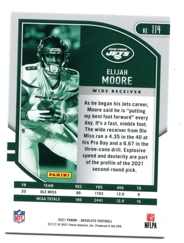 Elijah Moore Panini Absolute Football #114 RC