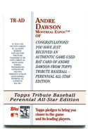 Andre Dawson Topps 2003 First All Star Season Bat Card