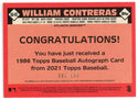 William Contreras Autographed 2021 Topps Rookie Card #86A-WIC