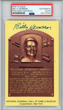 Billy Herman Autographed Hall of Fame Plaque Card (PSA)