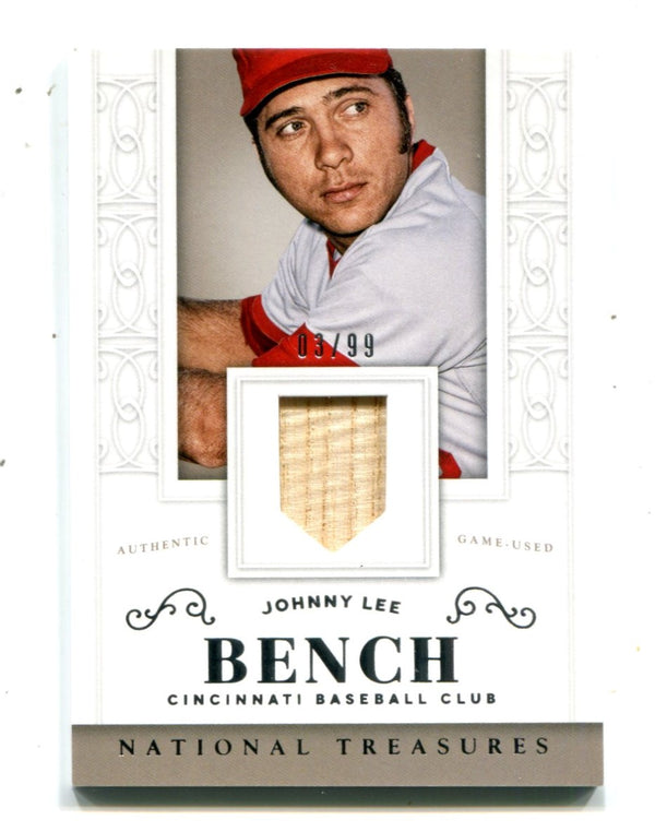 Johnny Bench 2014 Panini National Treasures #62 Bat Card 03/99