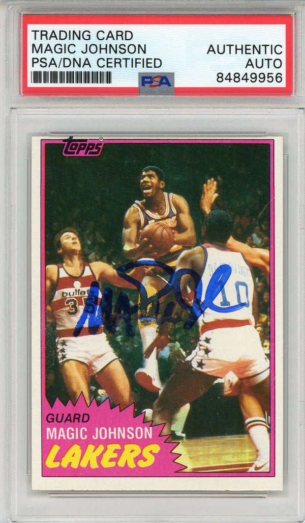 Magic Johnson Autographed 1981 Topps Card #21 (PSA)