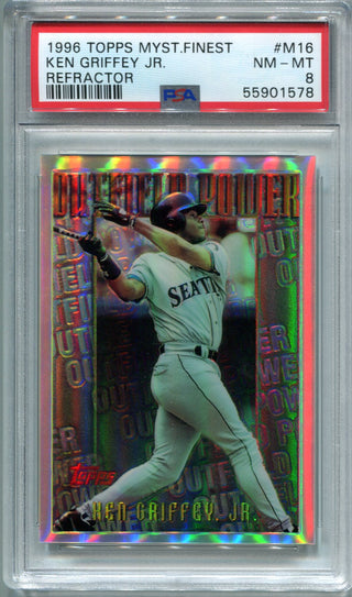 Ken Griffey Jr. 1996 Topps Mystery Finest Refractor #M16 PSA NM-MT 8 Card