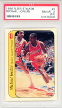 Michael Jordan 1986 Fleer Sticker Card #8 (PSA NM-MT 8)