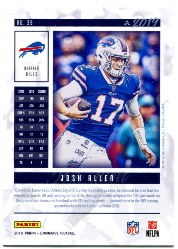 Josh Allen 2019 Panini Luminance Card 2019