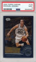 Manu Ginobili 2002 Topps Chrome Rookie Card #124 (PSA)