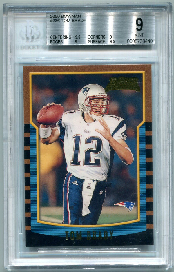 Tom Brady 2000 Bowman Rookie Card #236 Beckett Mint 9