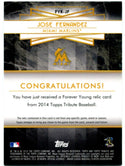 Jose Fernandez Topps Tribute Forever Young Jersey Card /35 2014