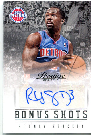 Rodney Stuckey 2013-14 Panini Prestige Bonus Shots Autographed Card