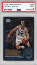 Manu Ginobili 2002 Topps Chrome Rookie Card #124 (PSA)