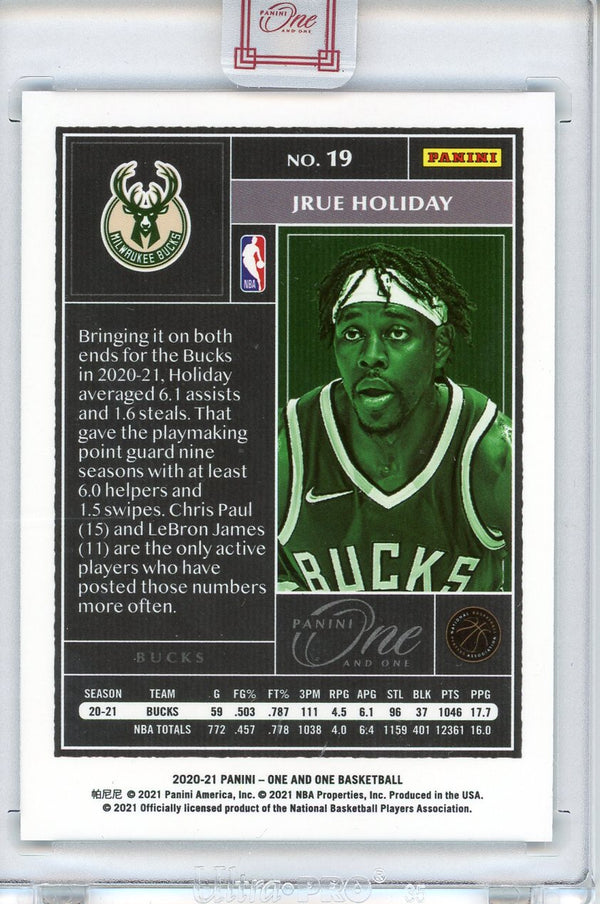 Jrue Holiday 2020-21 Panini One and One Card #19