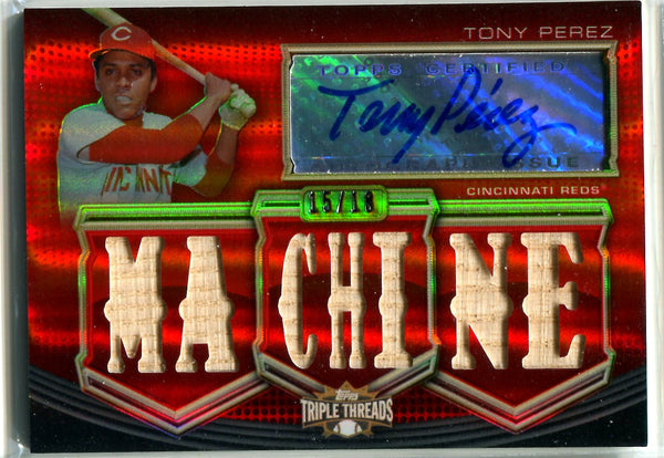 Tony Perez Autographed Topps Triple Threads Card #15/18