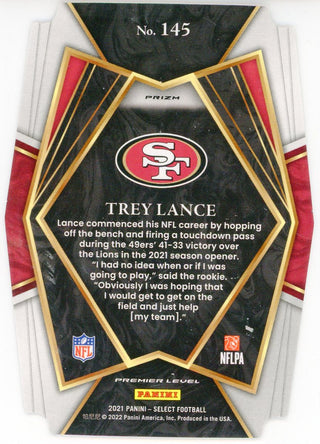 Trey Lance 2021 Panini Select Premier Level Die Cut Rookie Card #145