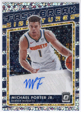 Michael Porter Jr. Autographed 2020-21 Panini Donruss Optic Fastbreak Disco Prizm Rookie Card #FB-MPJ