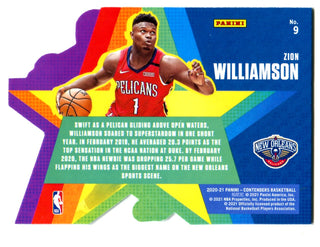 Zion Williamson 2020-21 Panini Contenders Superstar Die Cut #9 Card