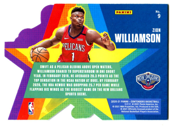 Zion Williamson 2020-21 Panini Contenders Superstar Die Cut #9 Card