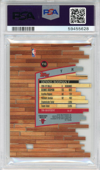 Dennis Rodman 1997 Topps Stadium Club Triumvirate Members Only Card #T1C (PSA NM-MT 8)