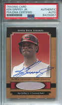 Ken Griffey Jr. Cincinnati Reds Upper Deck Legends  Autographed Card  (PSA)