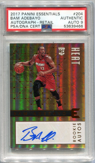 Bam Adebayo 2017 Panini Essentials #204 PSA Auto 9 RC