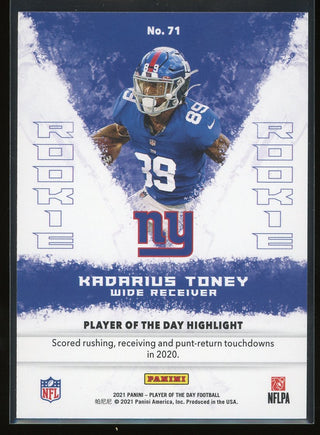 Kadarius Toney 2021 Panini Player of the Day Rookie Card