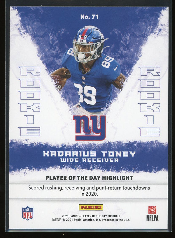 Kadarius Toney 2021 Panini Player of the Day Rookie Card