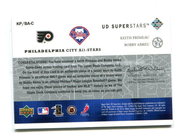 Bobby Abreau/Keith Primeau 2003 Upper Deck City All-Stars #KPBAC Card