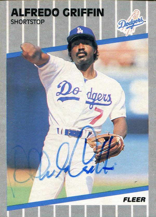 Alfredo Griffin Autographed 1989 Fleer Card #58