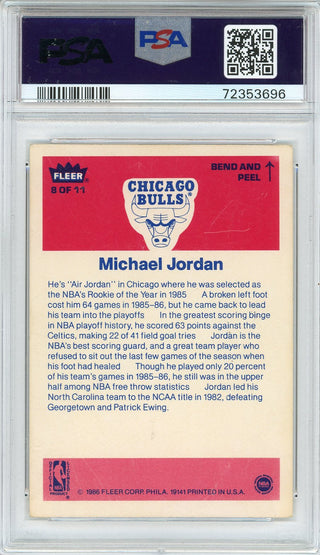 Michael Jordan 1986 Fleer Sticker Rookie Card #8 (PSA VG 3)