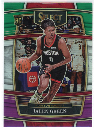 Jalen Green 2021-22 Panini Select Green Purple Prizm Rookie Card #7