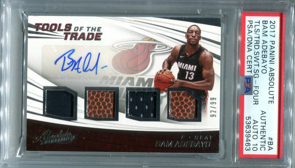 Bam Adebayo 2017 Panini Absolute Tools Of The Trade #BA PSA AUTO 10  /99