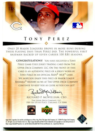 Tony Perez 2004 Upper Deck SP Legendary Cuts Patch Card #1/1