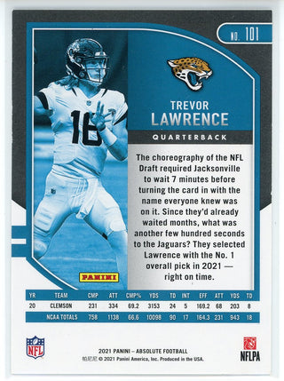 Trevor Lawrence 2021 Panini Absolute Football Rookie Card #101