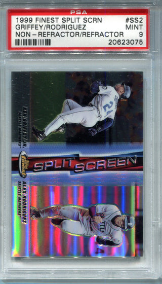 Ken Griffey Jr. & Alex Rodriguez 1999 Finest Split Screen Unsigned Card Mint 9 (PSA)