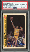 Kareem Abdul-Jabbar Autographed 1986 Fleer Sticker Card (PSA)