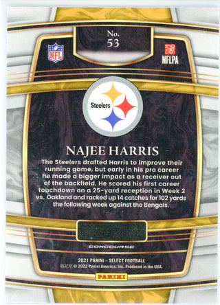 Najee Harris 2021 Panini Select Concourse Rookie Card #53