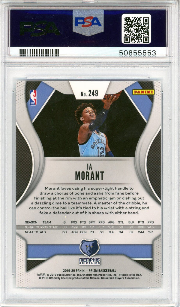 Ja Morant 2019 Panini Prizm Layup Rookie Card #249 (PSA Mint 9)