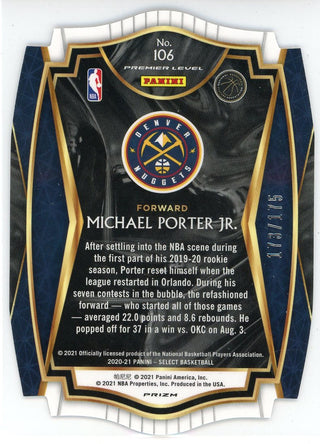 Michael Porter JR. 2021 Panini Select Premier Level Prizm Die Cut Card #106