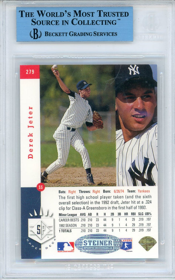 Derek Jeter Autographed 1993 Upper Deck Sp Rookie Card #243 (BGS)