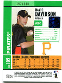 David Davidson Topps Auto Rookie 197/200