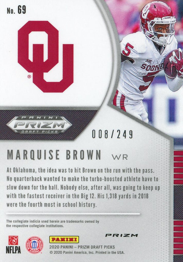 Marquise Brown 2020 Panini Prizm Rookie Card #8/249