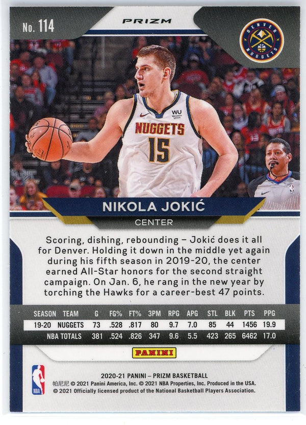 Nikola Jokic 2020-21 Panini Prizm Blue Prizm Card #114