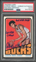 Kareem Abdul-Jabbar "6x NBA MVP, 6x NBA Champ" Autographed 1972-73 Topps Card (PSA)