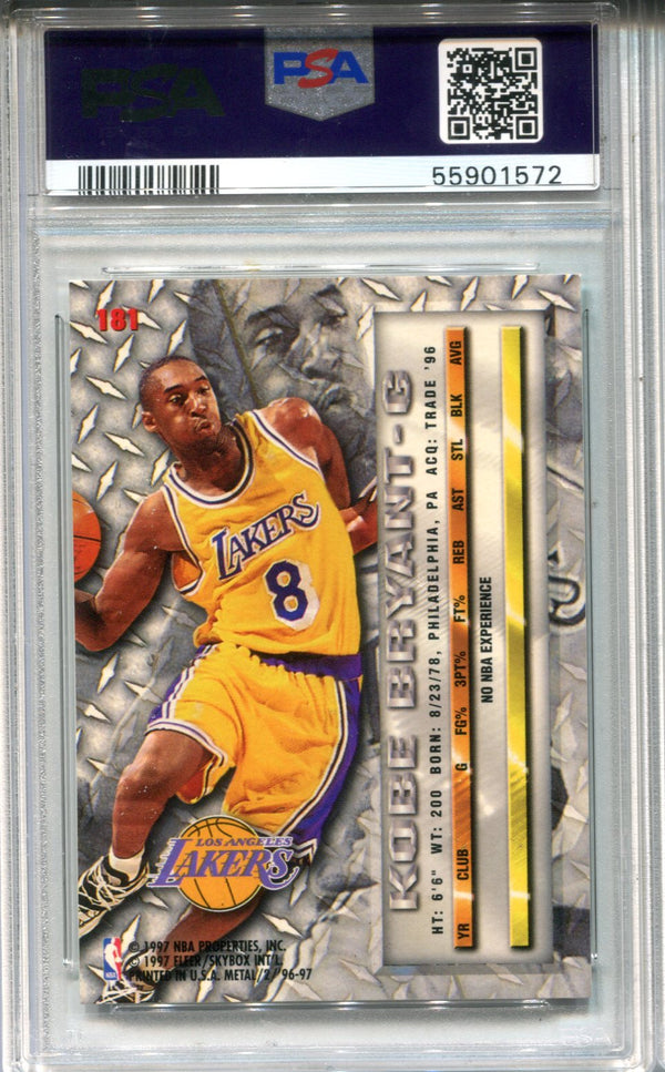 Kobe Bryant 1996 Fleer Metal #181 PSA Mint 9 Card