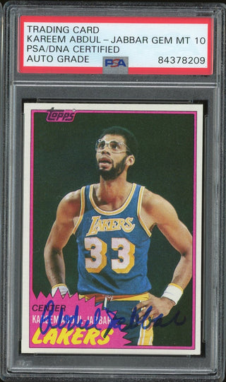 Kareem Abdul-Jabbar Autographed 1981-82 Topps Card (PSA)