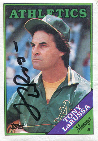 Tony LaRussa Autographed 1988 Topps Card #344