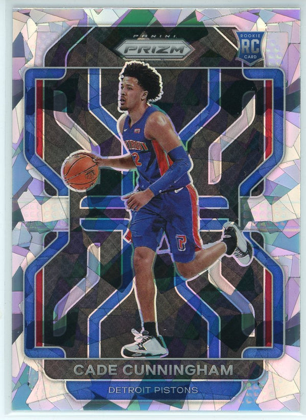 Cade Cunningham 2021-22 Panini Prizm Silver Cracked Ice Rookie Card #282