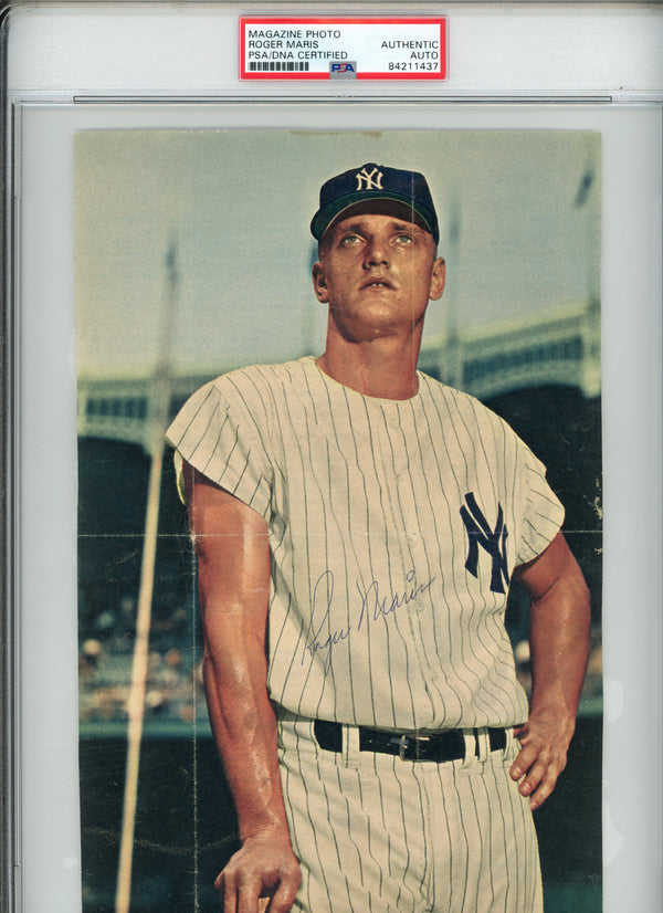 Roger Maris Autographed Magazine Page Photo (PSA)