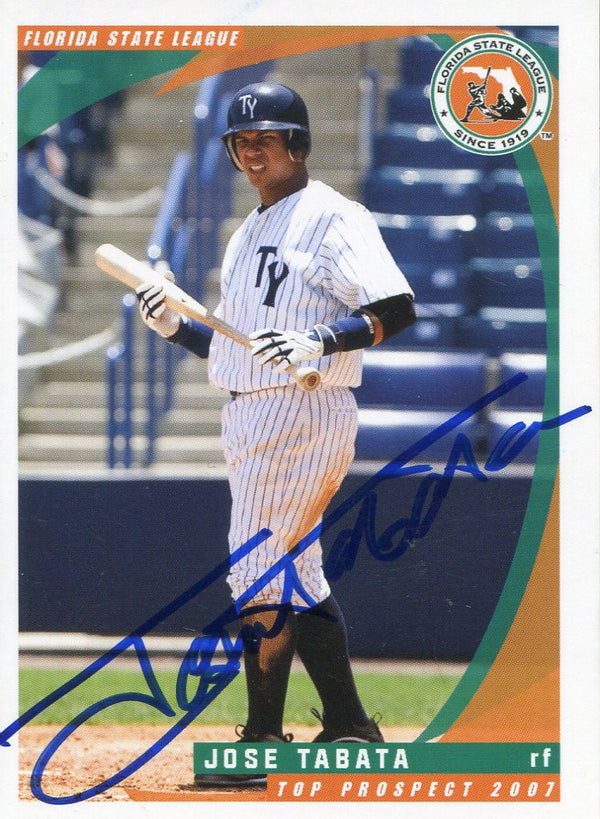 Jose Tabata Autographed 2007 Grandstand Minor League Card