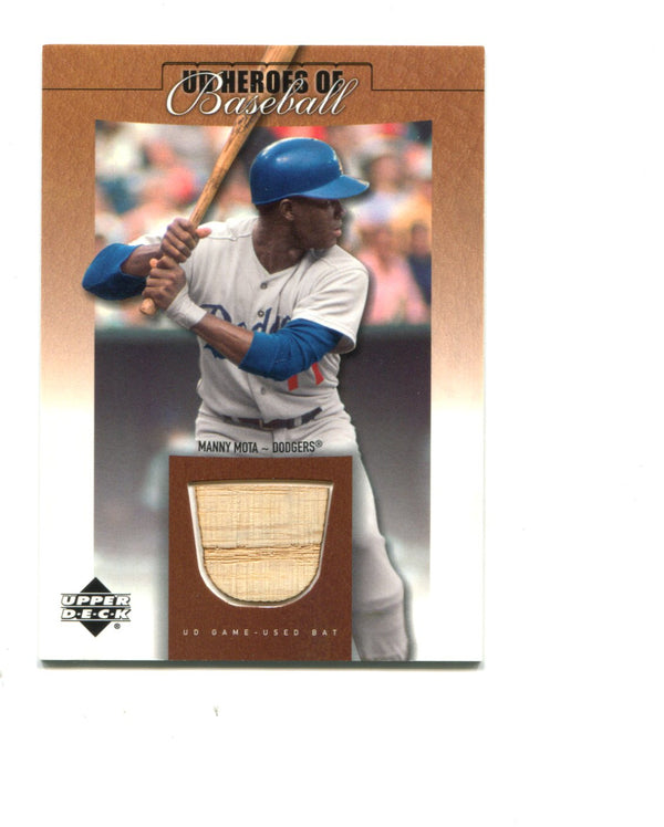 Manny Mota UD Heroes of Baseball 2001 Game Used Bat Card #B-MM